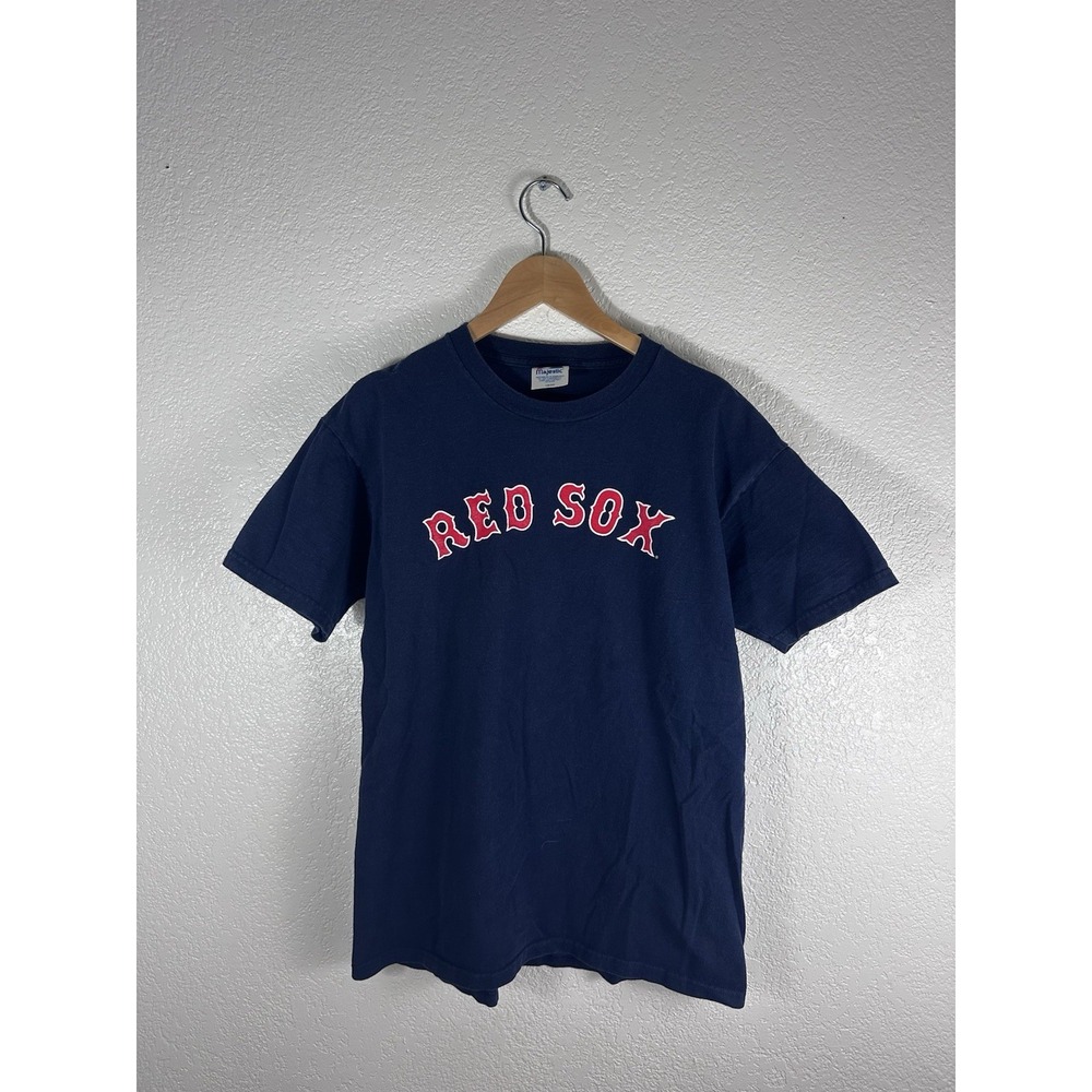 Majestic MLB Boston Red Sox David Ortiz #34 T-Shirt YOUTH XL 18 Navy Cotton